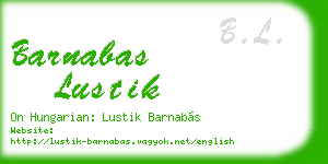 barnabas lustik business card